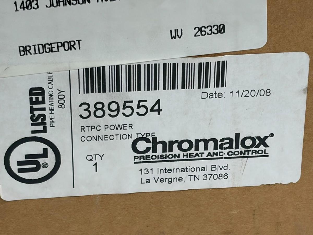 Used New Chromalox 389554 RTPC Power Connection Kit for Pipe Heating Cable Boxed OEM