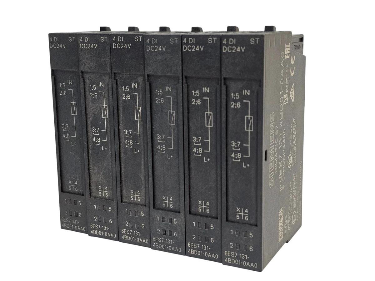 Used LOT OF 6 SIEMENS 6ES7131-4BD01-0AA0 DIGITAL INPUT MODULES 6ES71314BD010AA