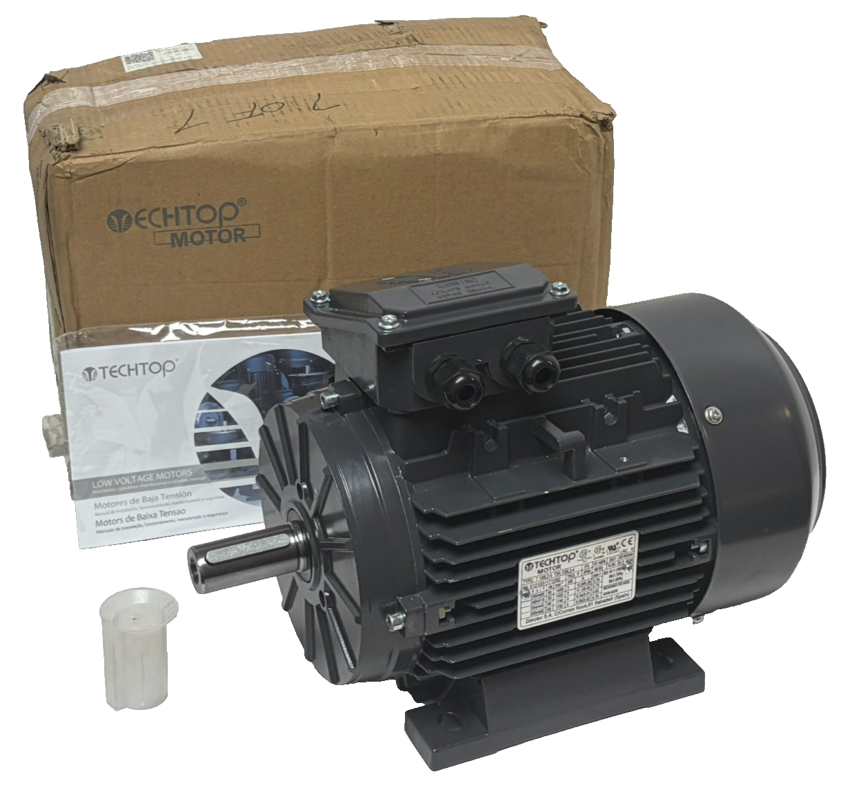 Used Techtop T100L2-4 3-Phase Electric Motor 3kW 4HP IE3 B3 Foot Mount New Surplus
