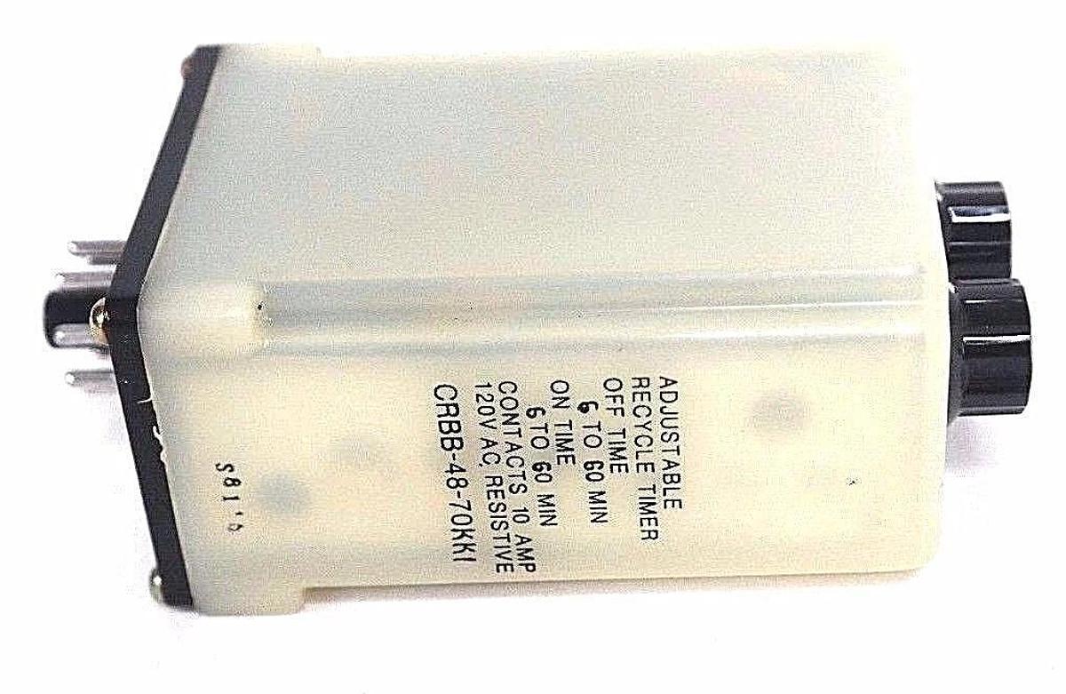 NIB POTTER & BRUMFIELD CRBB-48-70KK1 ADJUSTABLE RECYCLE TIMER CRBB4870KK1, 120V