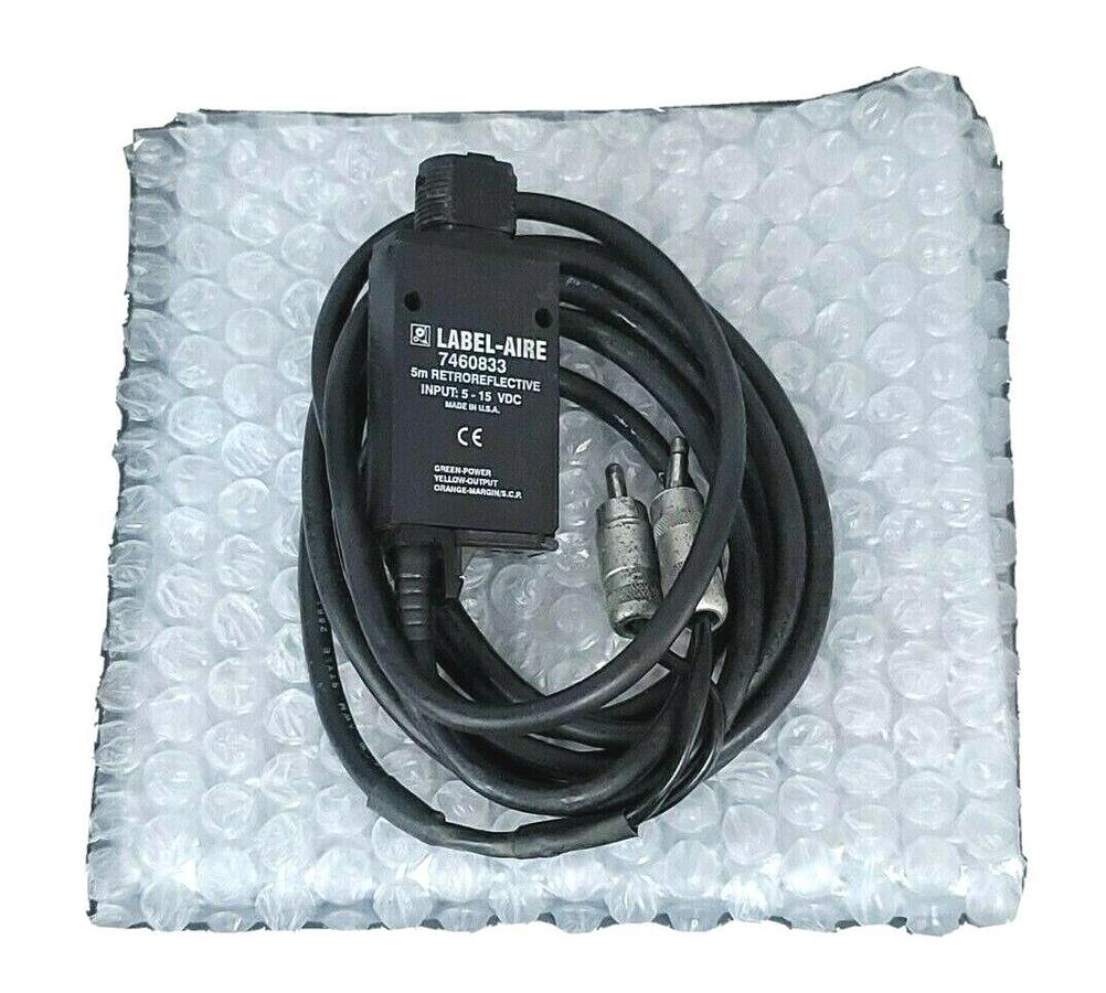 Used LABEL AIRE 7460833 RETROREFLECTIVE SENSOR 5-15VDC