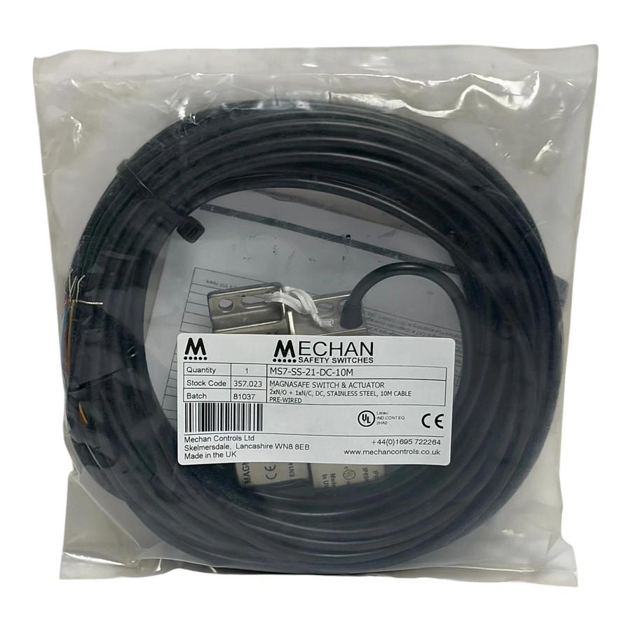 Used Mechan Controls MS7-SS-21-DC-10M Safety Switch & Actuator 357.023 New