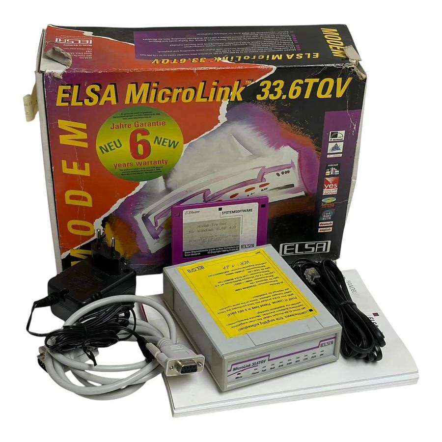 Used ELSA MicroLink 33.6TQV External Analog Dial-Up Modem Boxed - Used Complete