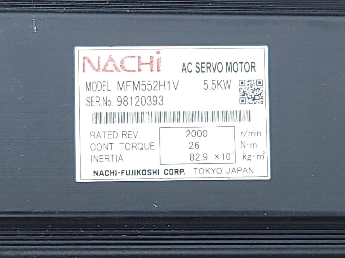 Used NACHI MFM552H1V AC SERVO MOTOR 5.5KW 2000RPM