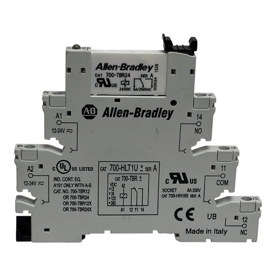 Used LOT OF 2 Allen Bradley 700-HLT1U24 Interposing Terminal Block Relay 24VDC