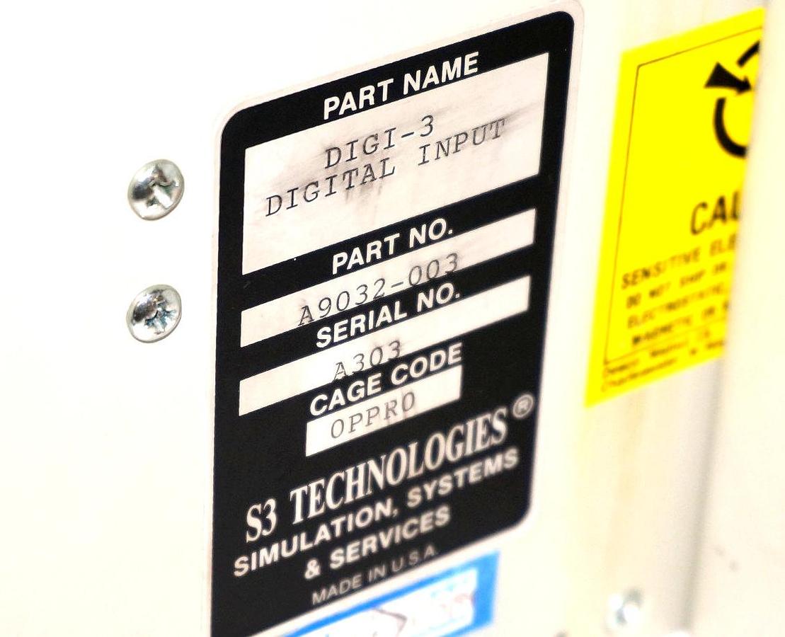 Used S3 TECHNOLOGIES A9032-003 DIGI-3 DIGITAL INPUT MODULE, Z9132-1