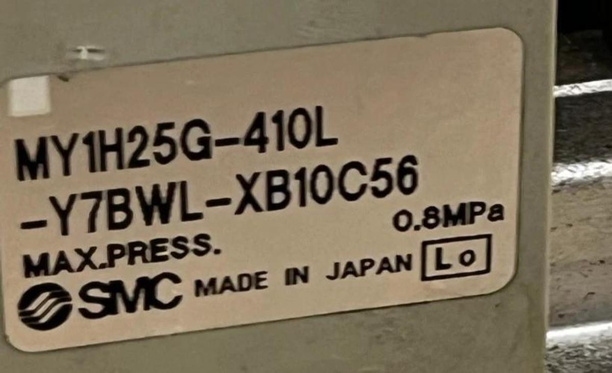 Used SMC MY1H25G-410L-Y7BWL-XB10C56 Precision Rodless Linear Actuator | 410mm Stroke