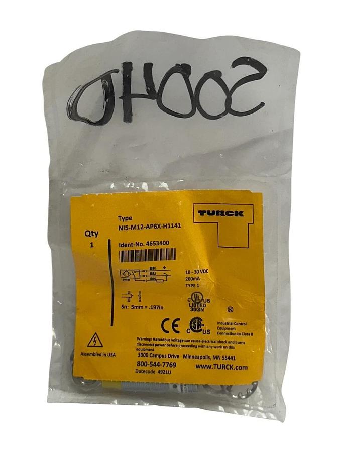 Used TURCK NI5-M12-AP6X-H1141 / 4653400 INDUCTIVE PROXIMITY SENSOR 10-30VDC 5mm NSFS