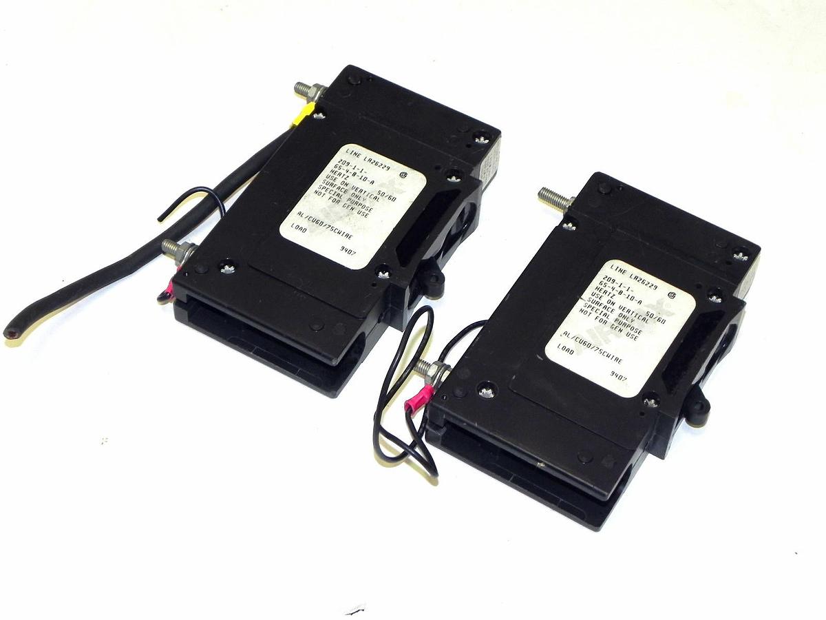 Used LOT OF 2 AIRPAX M 209 CIRCUIT BREAKERS 209-1-1-65-4-8-10-A 50/60Hz NE-6485