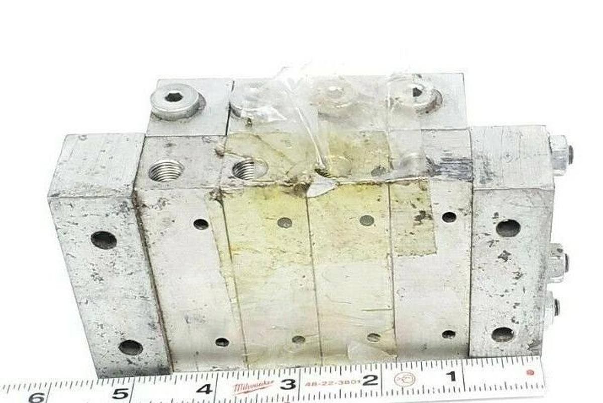 Used LUBRIQUIP HDV-9-A26 MANIFOLD BLOCK VALVE ASSEMBLY MSP-5T MSP5T HDV9A26