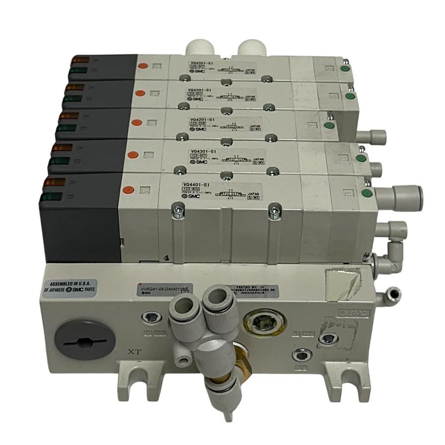 Used SMC VV5Q41-05-DAM01160 / VQ4401-51 / VQ4301-51 / VQ4201-51 PNEUMATIC ASSY USNP