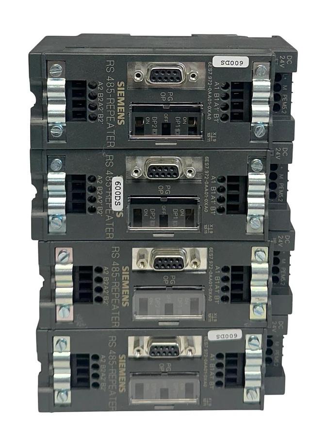 Used 4 SIEMENS 6ES7 972-0AA01-0XA0 / 6ES79720AA010XA0 RS-485 REPEATER MODULES USNP