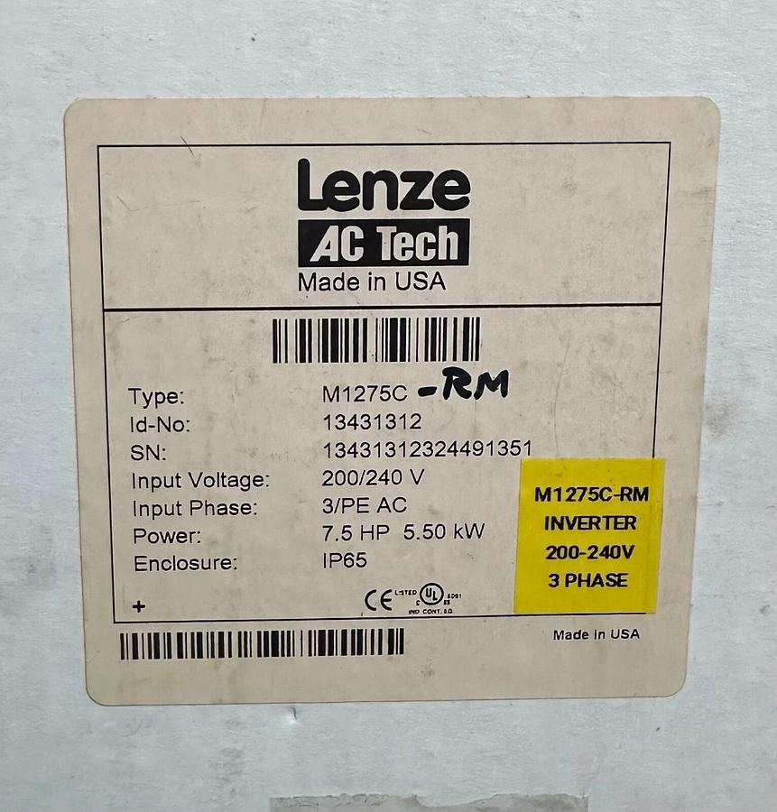 Refurbished REPAIRED LENZE M1275C AC Tech MC SERIES DRIVE 5.50kW/7.5HP 200/240V 13431312