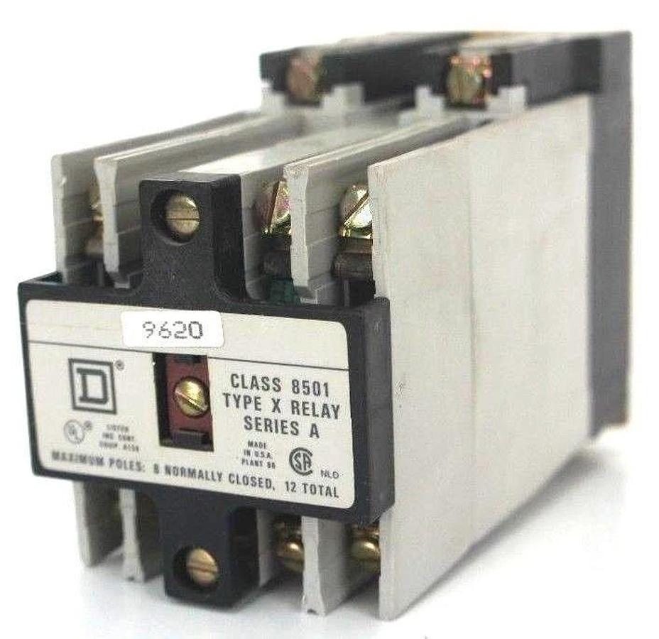 Used SQUARE D 8501-X0-60 CONTROL RELAY FORM 9620 SER A 8501-XO-60 8501X060