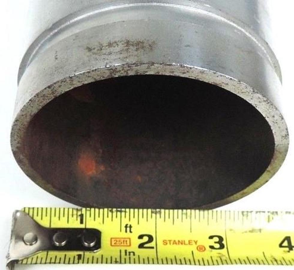Used STAINLESS BRAIDED 12.5" HOSE PIPE FITTING 3.5" I.D 7.5" O.D FLANGE 2.5" ADAPTER