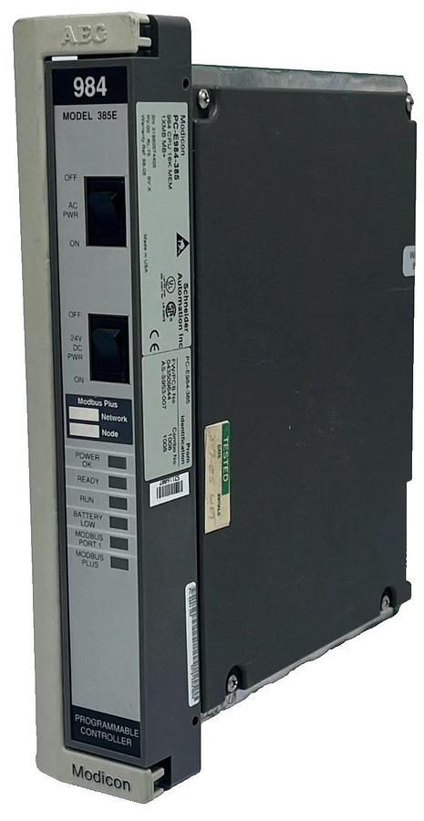 Used Schneider Electric Modicon PC-E984-385 984 CPU 16K Memory MB/MB+ Controller