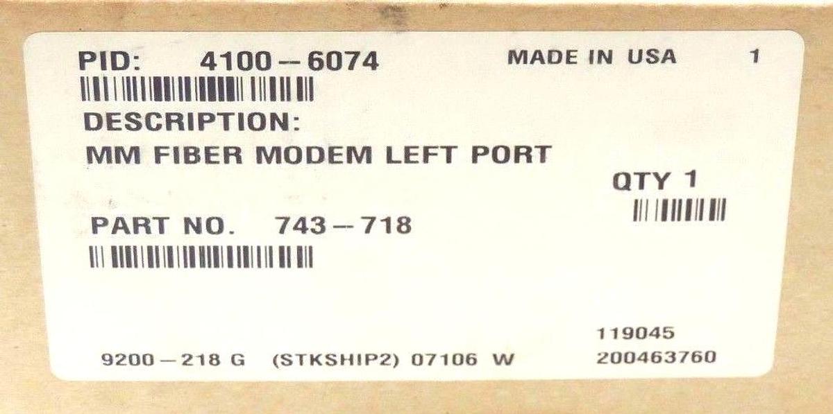 Used NIB SIMPLEX 4100-6074 FIBER OPTIC MODEM MULTI MODE LEFT PORT - SUB ASSEMBLY