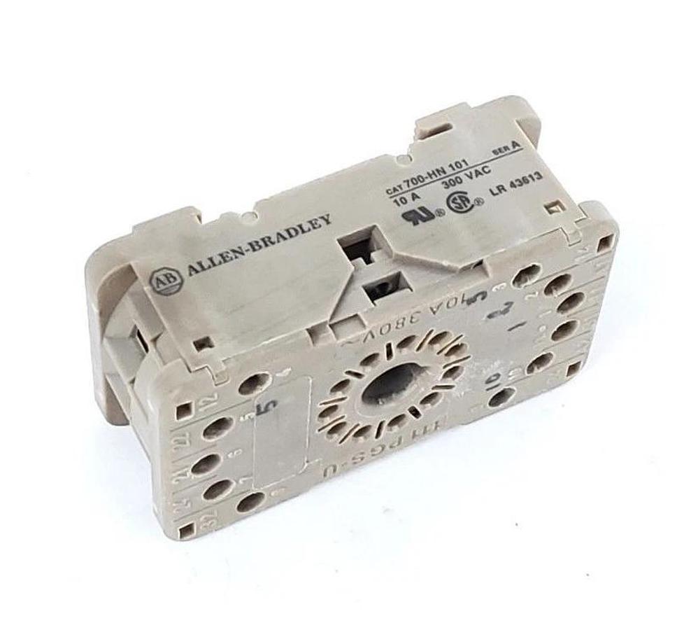 Used LOT OF 3 ALLEN BRADLEY 700-HN101 SER. A RELAY SOCKETS 11-PIN, 700HN101, 10A