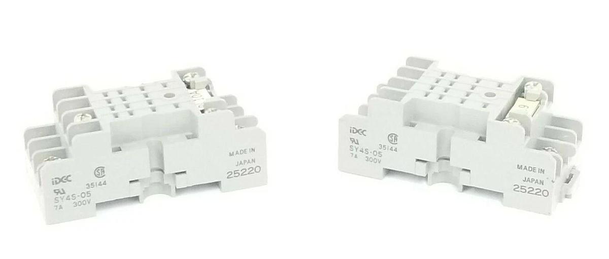 Used LOT OF 2 IDEC SY4S-05 RELAY SOCKET BASES 35144 7A 300V 25220 SY4S05