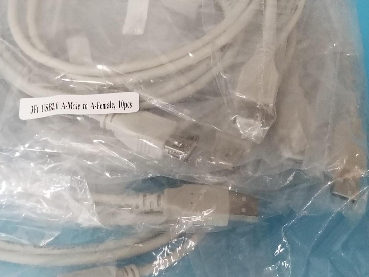 Used LOT OF 119 NEW WEATHERFORD 1541343 3FT USB2.0 A-MALE TO A-FEMALE ADAPTER CABLES