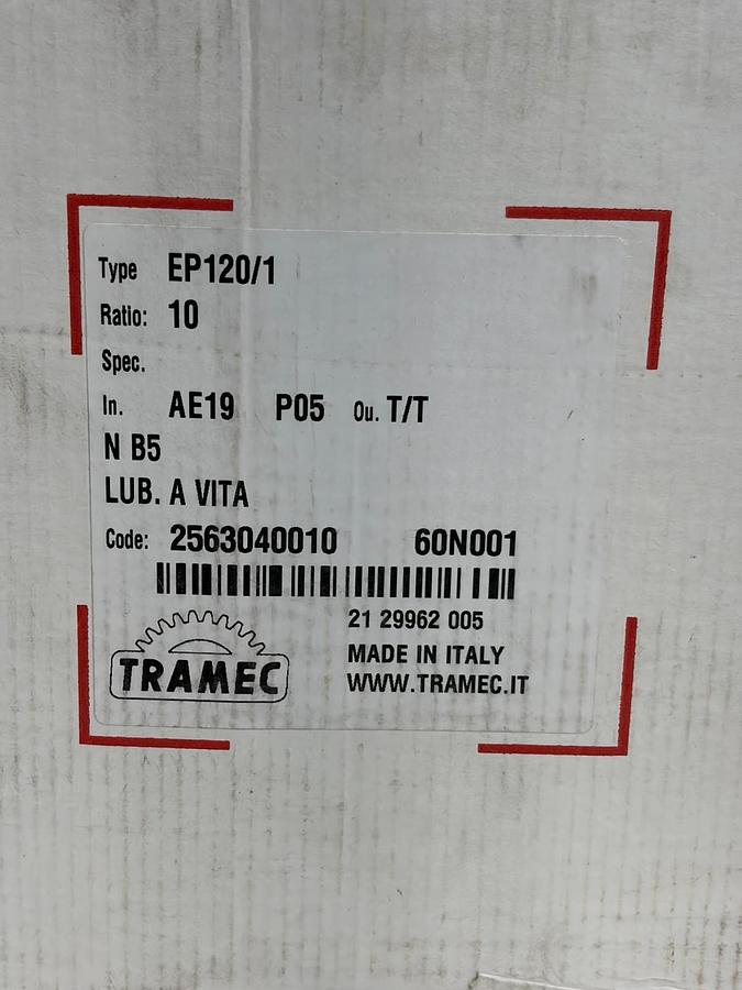 Used Tramec EP120/1 Planetary Gearbox Reducer 10 Ratio 2563040010 New In Box