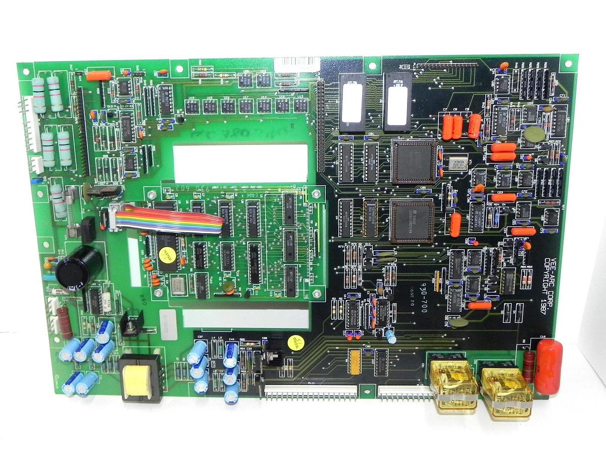 Used VEE-ARC 404-098 PC BOARD CONTROL BOARD W/KEYPAD 404098 REV. F