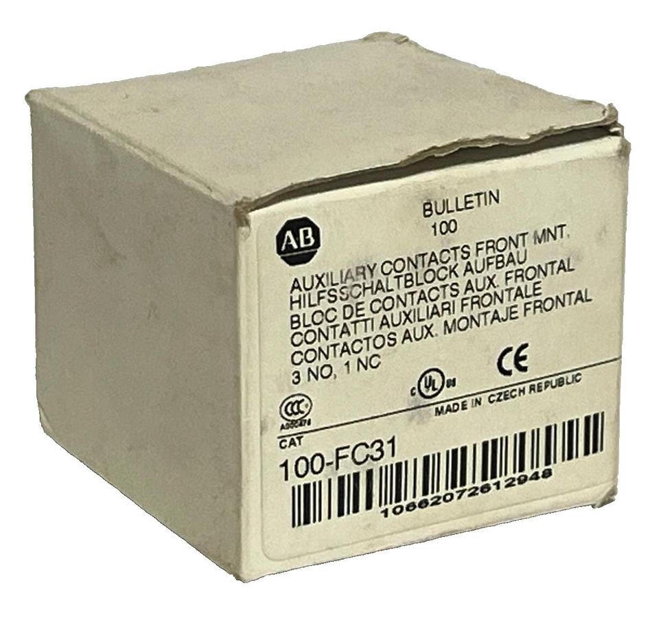 Used Allen-Bradley 100-FC31 Auxiliary Contact Block | Ser B 3NO/1NC Front Mount NSMP