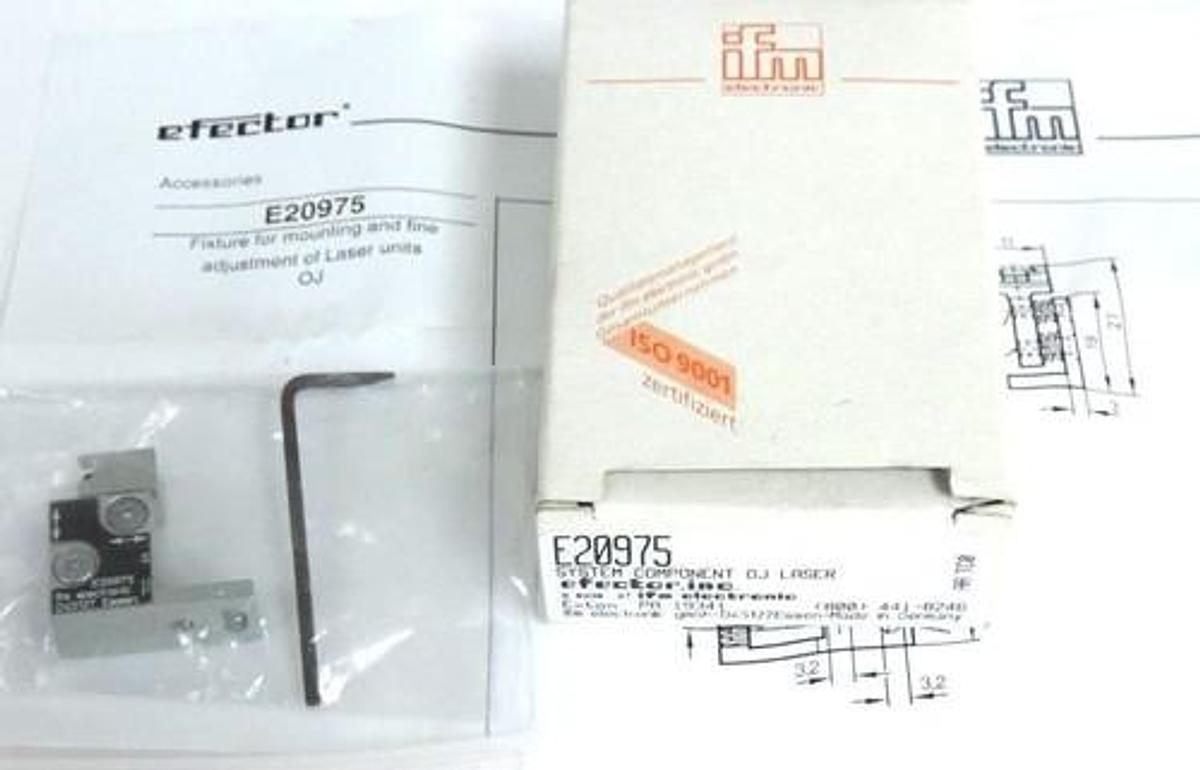 NIB IFM EFECTOR E20975 BRACKET, OJ, LASER, FRONT, MOUNTING