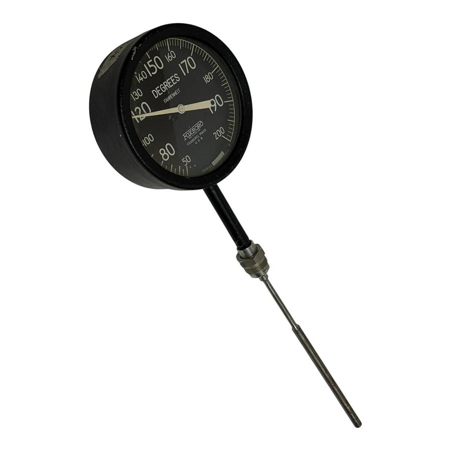 Used Foxboro Vintage Industrial Mechanical Dial Thermometer 50-200°F