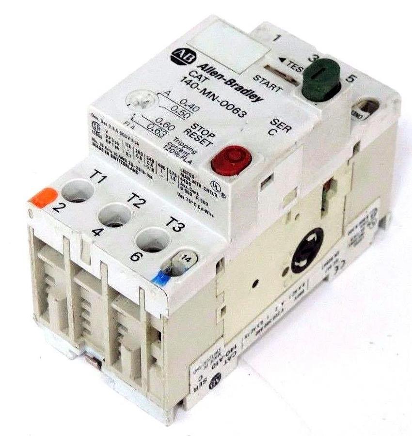 Used ALLEN BRADLEY 140-MN-0063 MANUAL STARTER SER C 140MN0063