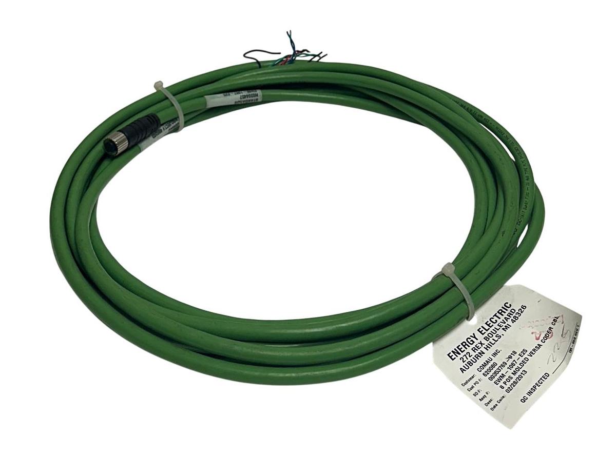 Used ENERGY ELECTRIC EWM-1087-E25 / EWM1087E25 MOLDED VERSA CODER CABLE 8POS 25' NSNP