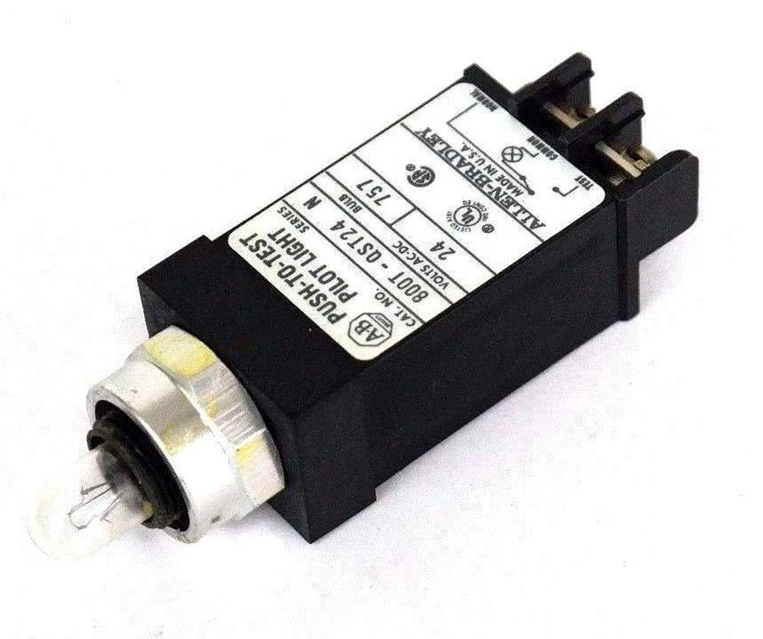 Used NIB ALLEN BRADLEY 800T-QST24 SER. N PUSH-TO-TEST PILOT LIGHT W/O CAP 800TQST24