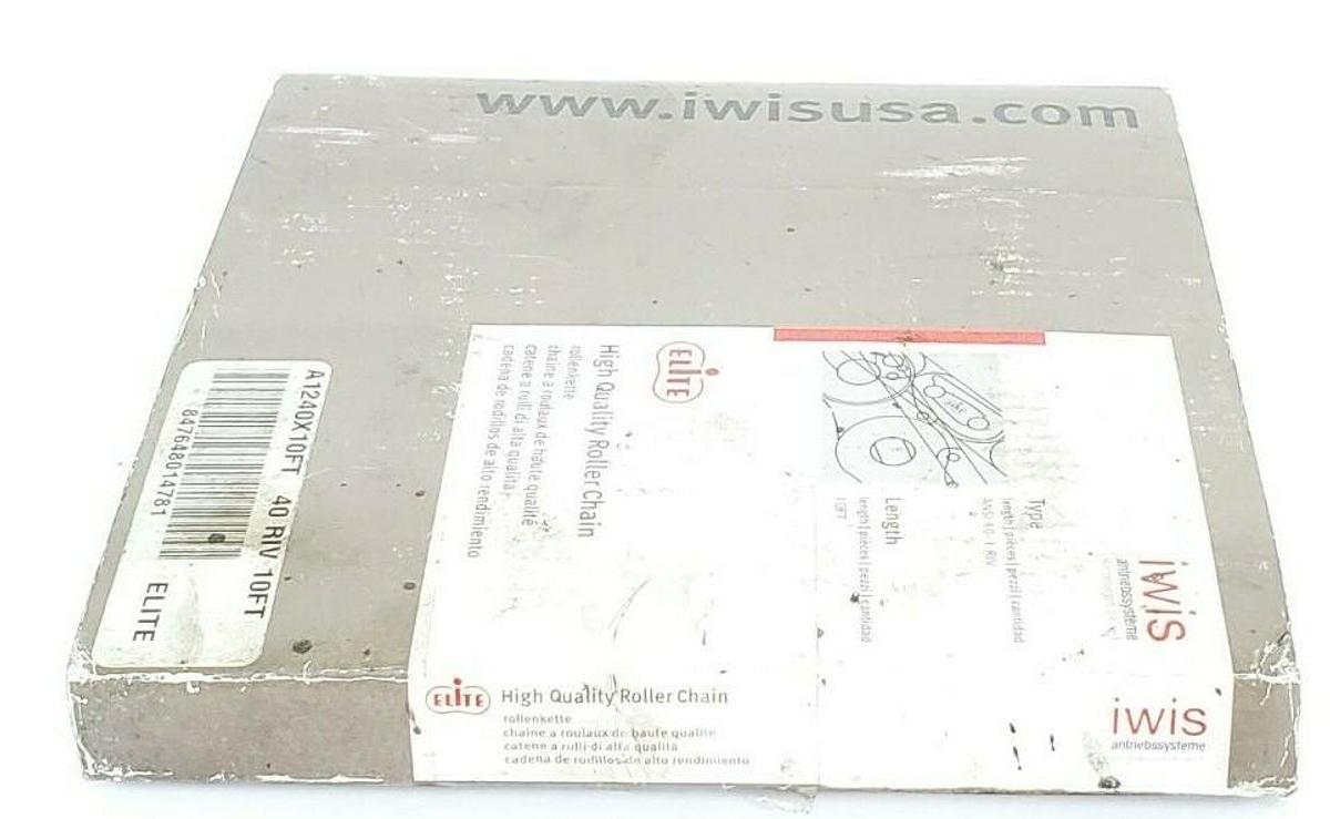 Used NEW ELITE IWIS A1240X10FT 40 RIV 10FT ROLLER CHAIN