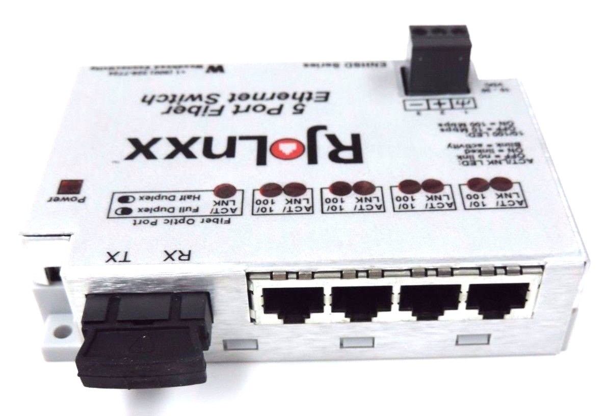 Used NIB WOODHEAD RJ LNXX ENHSDUR-S5 5 PORT ETHERNET SWITCH REV. 1.01 W/ SOFTWARE