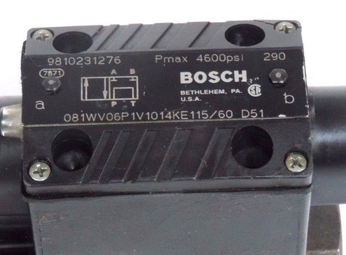Used BOSCH REXROTH 9810231276 DIRECTIONAL CONTROL VALVE 081WV06P1V1014KE115/60 D51