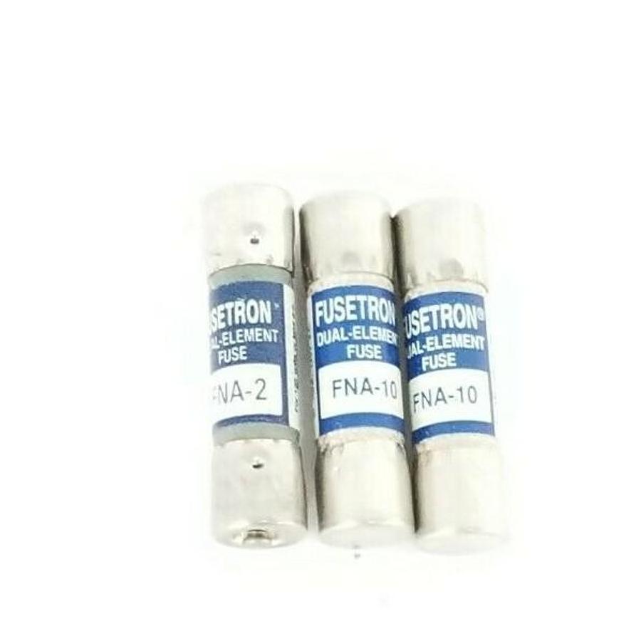 Used LOT OF 2 NEW COOPER BUSSMANN FNA-10 & (1) FNA-2 FUSETRON FUSES