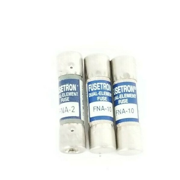 Used LOT OF 2 NEW COOPER BUSSMANN FNA-10 & (1) FNA-2 FUSETRON FUSES