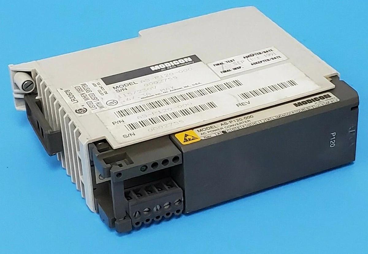 Used AEG / MODICON AS-P120-000 AC POWER CONVERTER REV. B 115/230V .6/.3A ASP120000