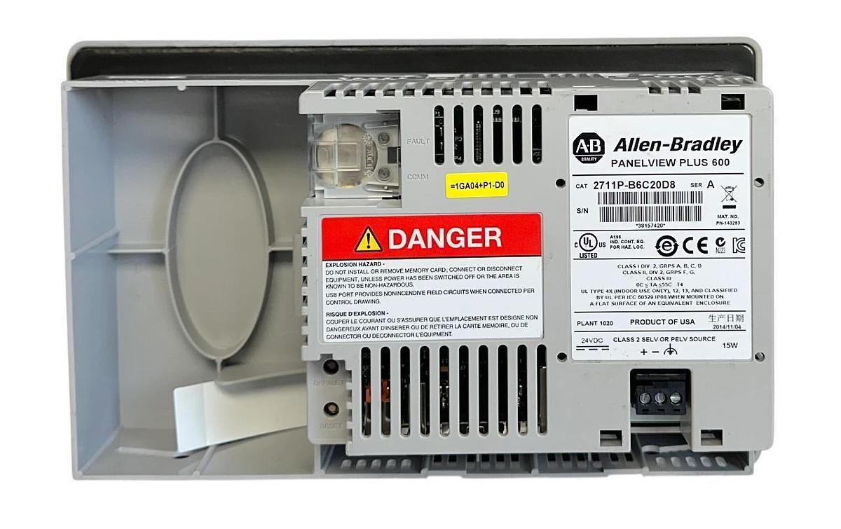Used ALLEN BRADLEY 2711P-B6C20D8 /A PanelView Plus 600 KEY/TOUCH EtherNet 24VDC USNP