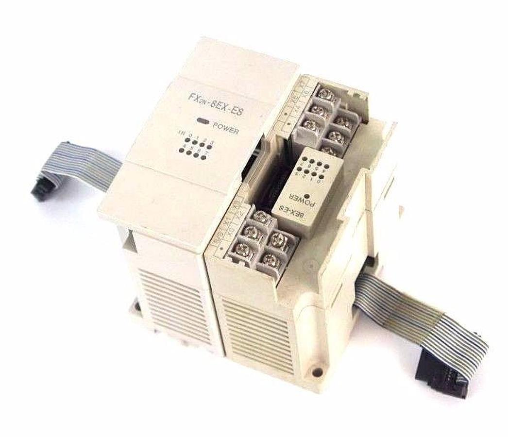 Used LOT OF 2 MITSUBISHI FX2N-8EX-ES/UL EXTENSION BLOCK MODULES 24VDC FX2N8EXESUL