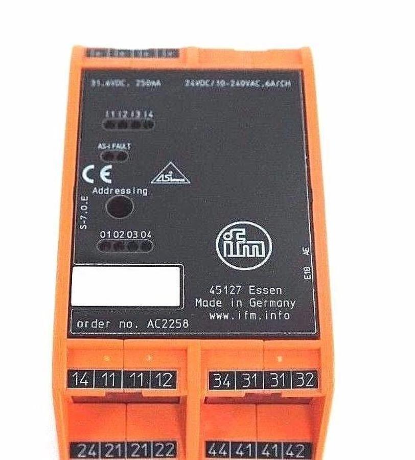 Used NIB IFM EFECTOR AC2258 MODULE AS-I SMARTLINE 4DI 4DO R, 31.6VDC, 250mA