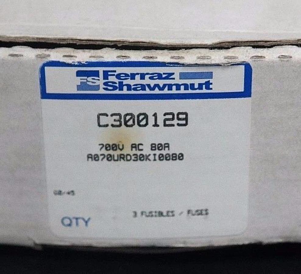 BOX OF 3 NEW FERRAZ SHAWMUT C300129 700VAC, 80A A070URD30KI0080