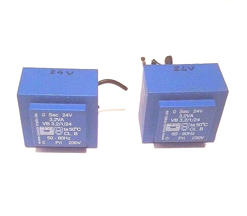 Used LOT OF 2 NEW BLOCK VB 3,2/1/24 SHORT CIRCUIT BOARD TRANSFORMERS 50/60HZ