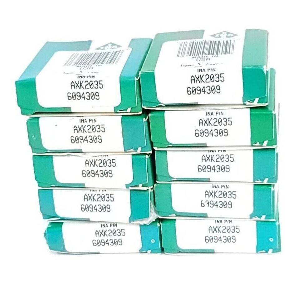 Used LOT OF 10 NIB INA AXK2035 THRUST NEEDLE BEARINGS .792X1.372X.069IN