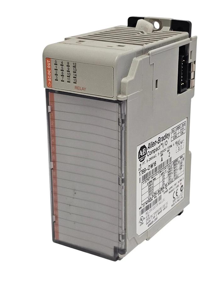 Used ALLEN BRADLEY 1769-OW16 /A CompactLogic I/O 16PT RELAY OUTPUT MODULE REV. 2