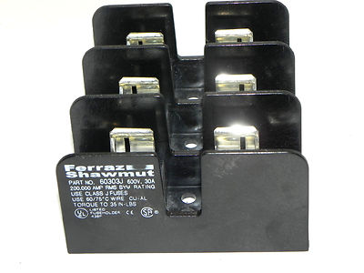 Used FERRAZ SHAWMUT 60303J FUSE BLOCK 600V, 30A