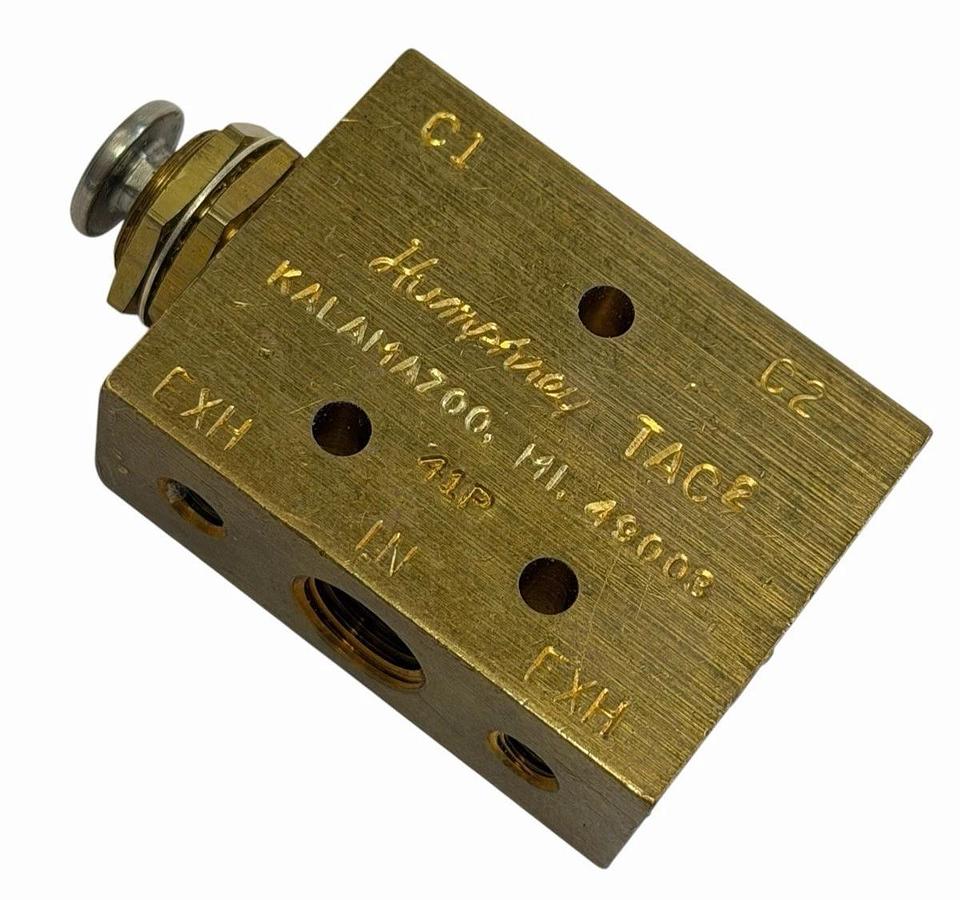 Used NEW HUMPHREY 41P MINIATURE PUSH BUTTON AIR VALVE