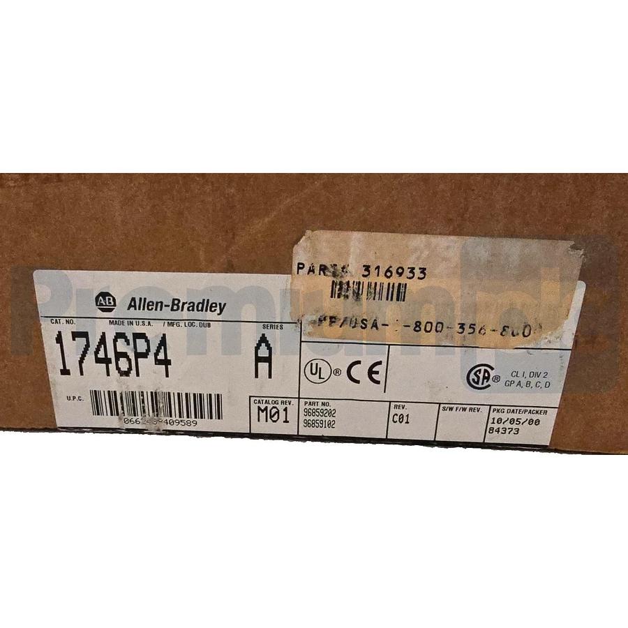 Allen Bradley 1746-P4 /A SLC 500 Power Supply - Rack Mount 120/240VAC, 10A NSMP