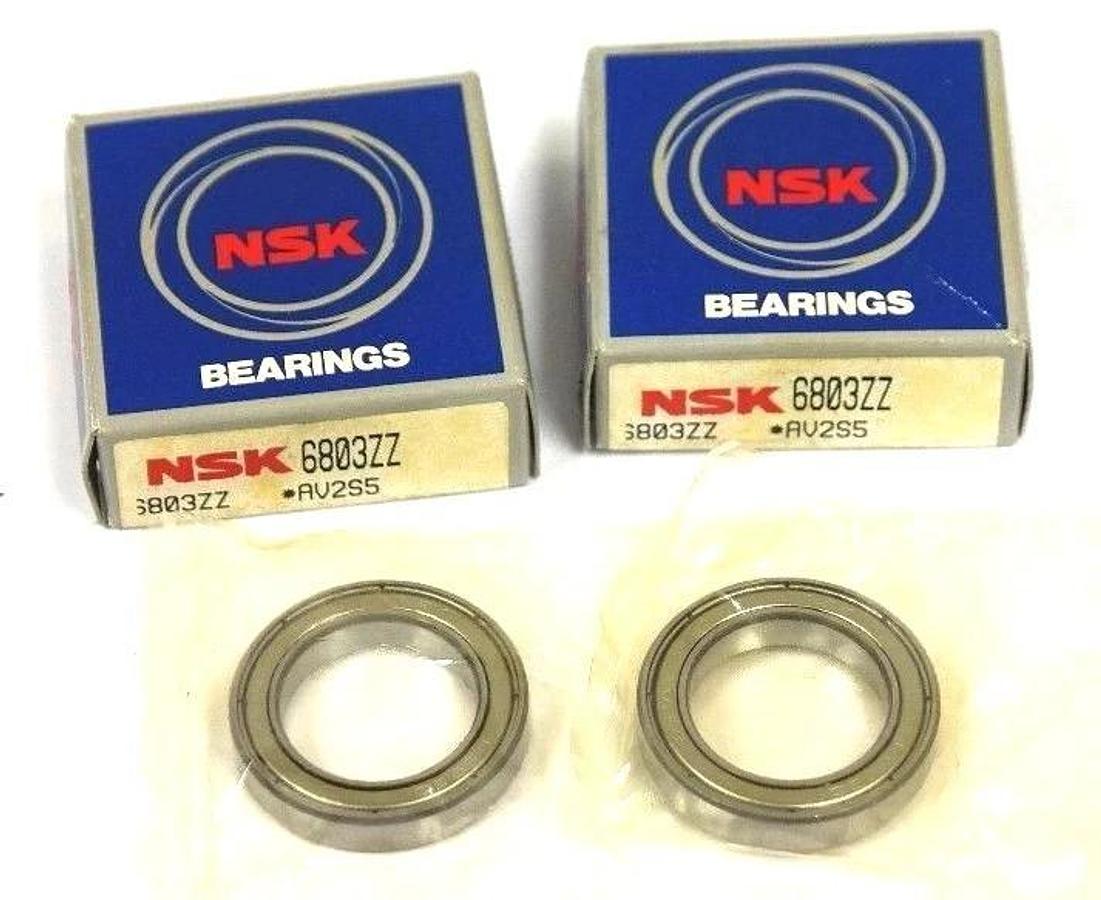 Used LOT OF 2 NIB NSK 6803ZZ BALL BEARINGS 17X26X5MM SHIELDED