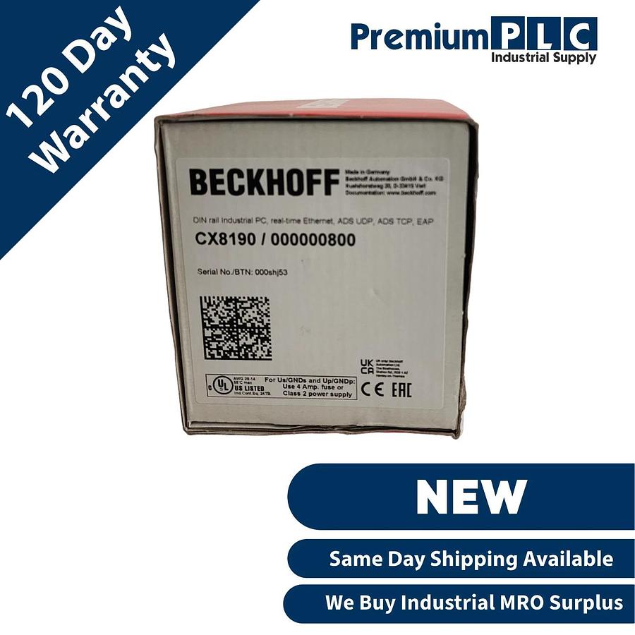 Used BECKHOFF CX8190 / 000000800 EMBEDDED PC CONTROLLER MODULE REAL-TIME ETHERNET NEW